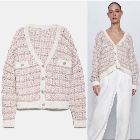 Zara Sweaters - Zara | Jewel button cardigan medium NWT!